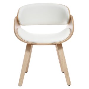 Designer Chair White and Light Wood BENT
