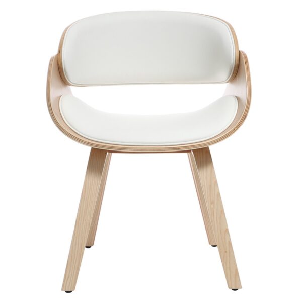 Designer Chair White and Light Wood BENT